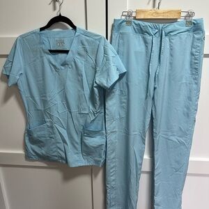 Barco One Light Blue V-Neck Scrub Top